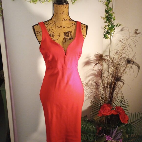 Fashion Nova Red Knit Dress Size M - Picture 2 of 5
